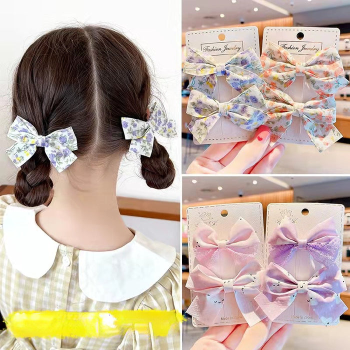 Wholesale Hairpin Cloth Children's Floral Bow MOQ≥2 JDC-HC-WangFeng004