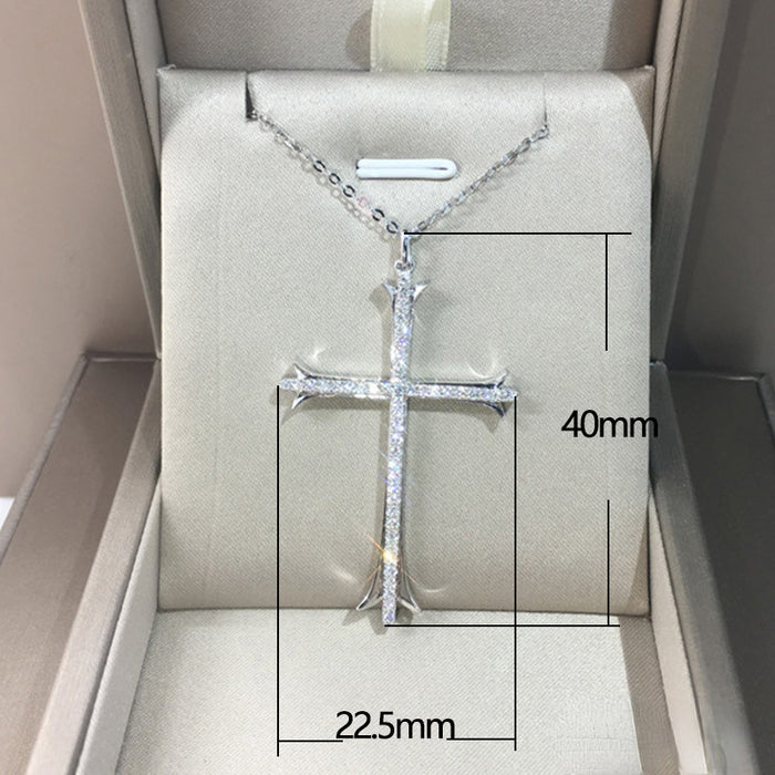 Wholesale Necklace Copper Zircon Cross MOQ≥2 JDC-PREMCAOS-NE-013