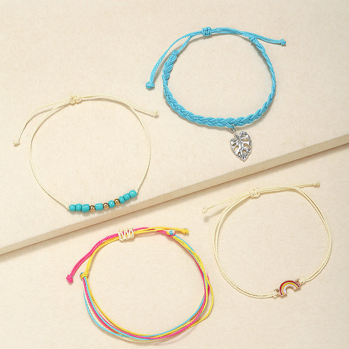 Wholesale Bracelet Combination Boho Wax Thread Braided Wave Bracelet Set JDC-BT-ZengZ021