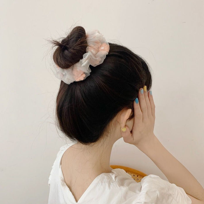 Wholesale silk embroidery elegant mesh daisy fairy accessories hair ring JDC-HS-Manda002