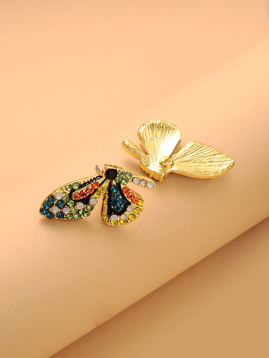 Wholesale Diamond Rhinestone Crystal Butterfly Stud Earrings JDC-ES-JDie007