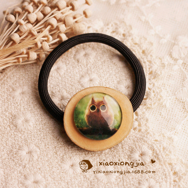 Wholesale diy time gem jewelry female forest wood hair tie MOQ≥2 JDC-HS-ChangY001