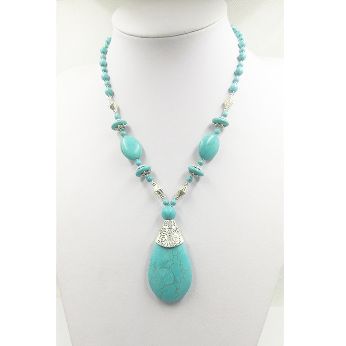 Wholesale Necklaces Turquoise Drop Pendant MOQ≥2 JDC-NE-YunX001