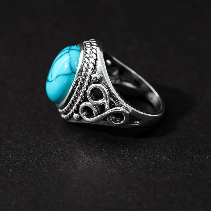 Wholesale Turquoise Alloy Rings JDC-RS-ChenR046