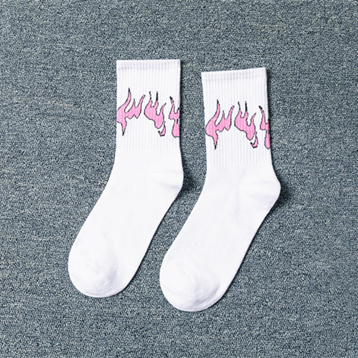 Wholesale Socks Cotton Flame Sports Mid Tube Socks JDC-SK-DRan009