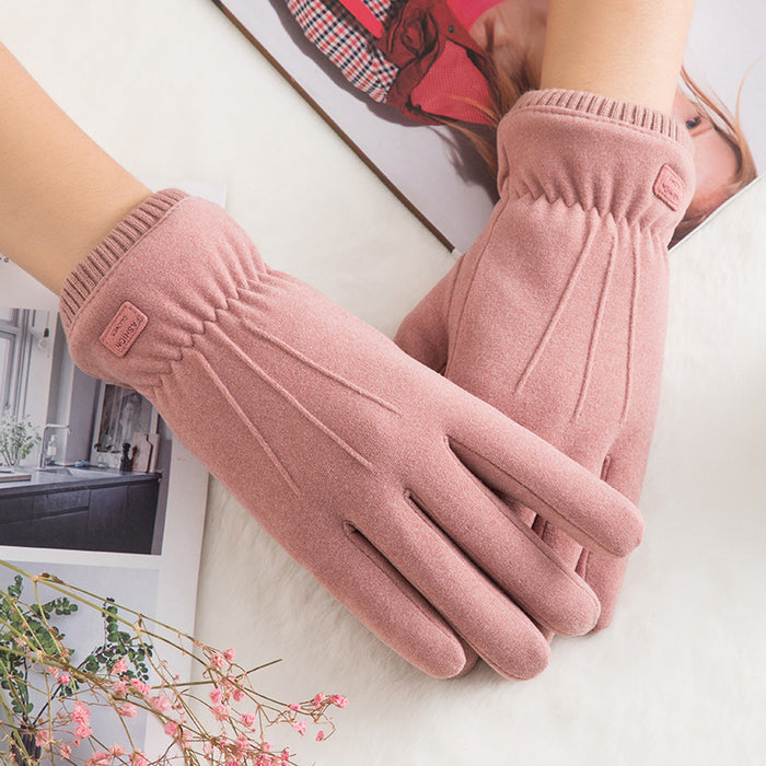 Wholesale Gloves De Velvet Simple Warm Thick Touch Screen JDC-GS-ZhuX004