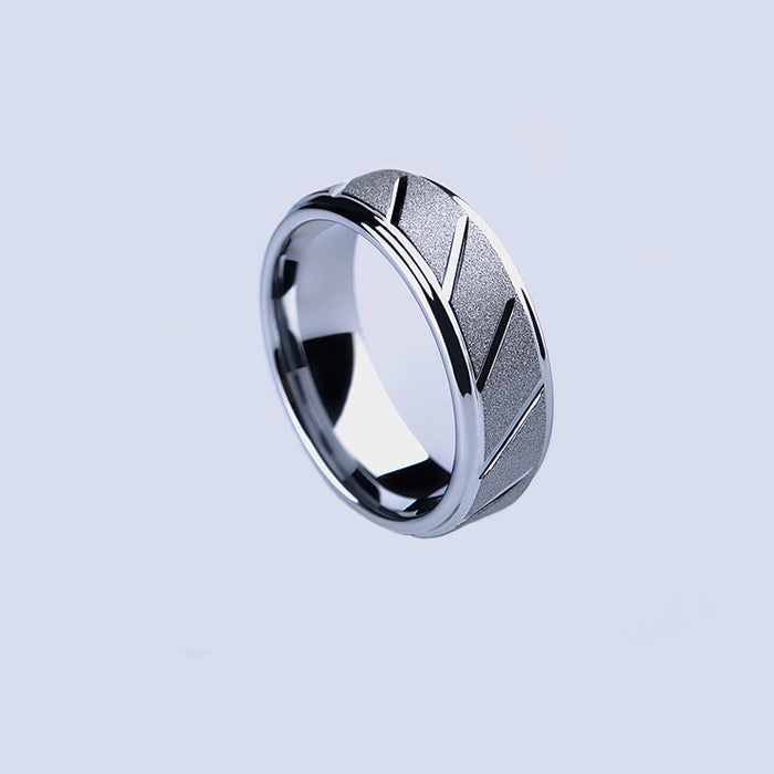 Wholesale Rings Stainless Steel Frosted Groove JDC-RS-BeiC001