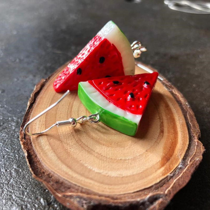 Wholesale Watermelon Resin Earrings MOQ≥3 JDC-ES-Caitao016