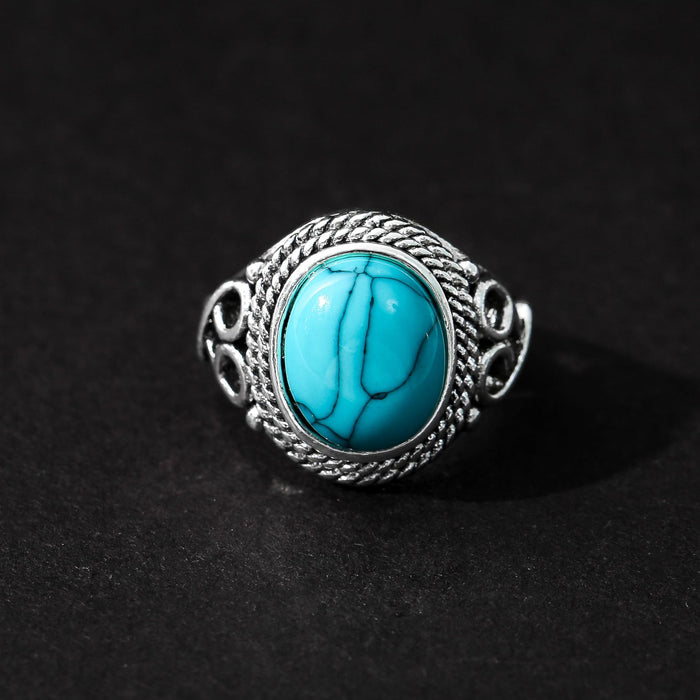 Wholesale Turquoise Alloy Rings JDC-RS-ChenR046