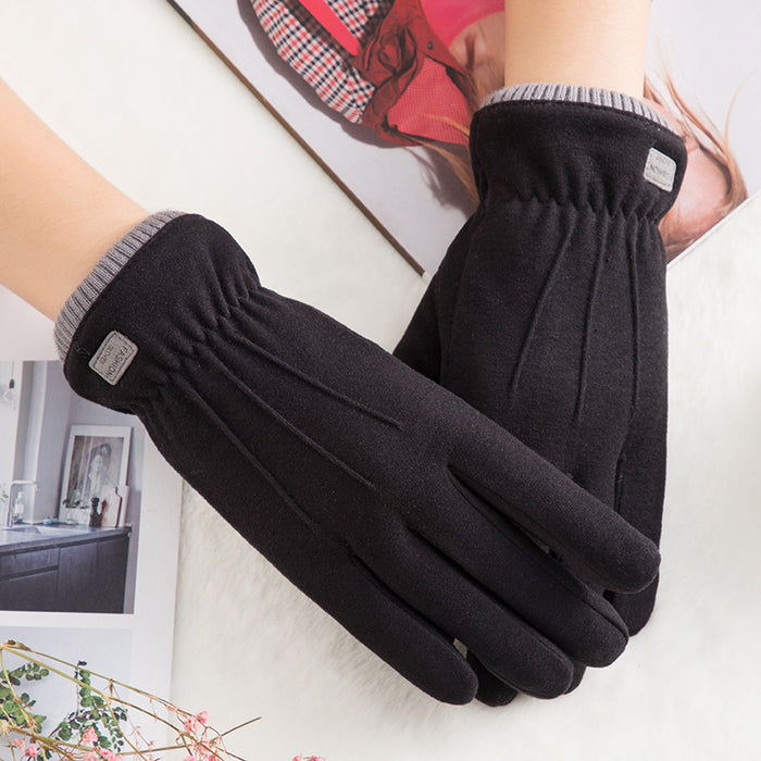 Wholesale Gloves De Velvet Simple Warm Thick Touch Screen JDC-GS-ZhuX004