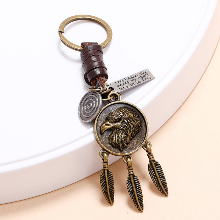 Jewelry WholesaleWholesale Simple Eagle Retro Locomotive Car Leather Keychain JDC-KC-ChiYu001 Keychains 驰誉 %variant_option1% %variant_option2% %variant_option3%  Factory Price JoyasDeChina Joyas De China