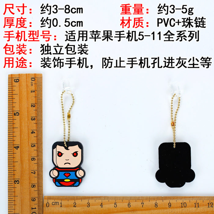 Wholesale Mobile Phone Dust Plug Soft Adhesive Cute Cartoon Charging Port Pendant MOQ≥3 (M) JDC-PC-ZhongJ019