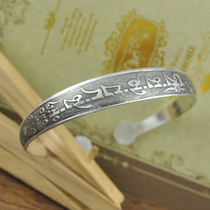 Pulsera de plata tibetana al por mayor Miao Joyas de plata vintage abertura tallada JDC-BT-YF005