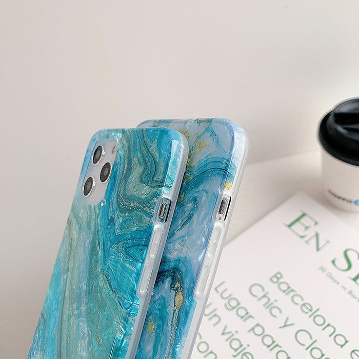 Wholesale Phone Case Silicone Blue Shell Pattern Marble JDC-PC-SC041