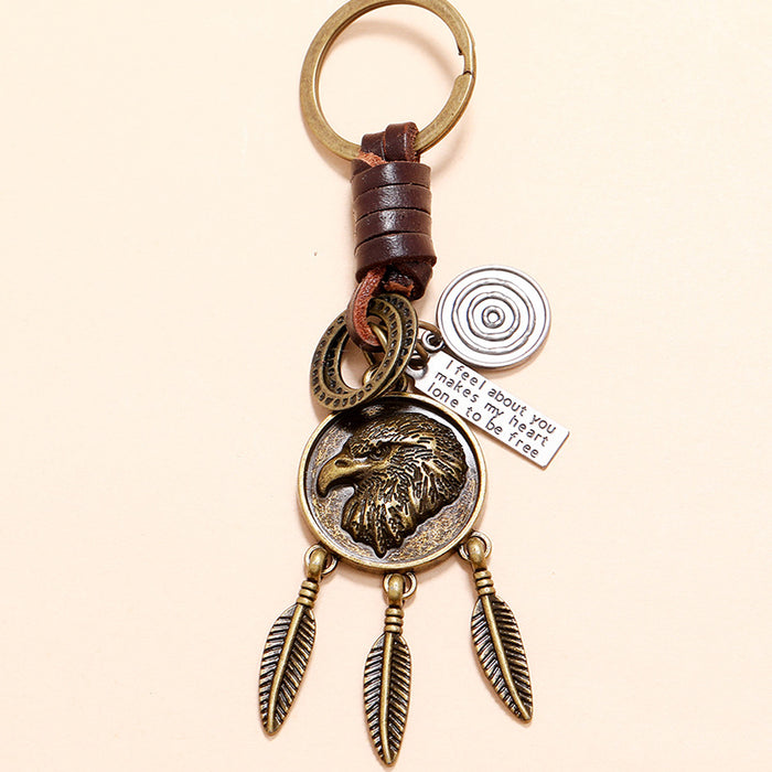 Jewelry WholesaleWholesale Simple Eagle Retro Locomotive Car Leather Keychain JDC-KC-ChiYu001 Keychains 驰誉 %variant_option1% %variant_option2% %variant_option3%  Factory Price JoyasDeChina Joyas De China