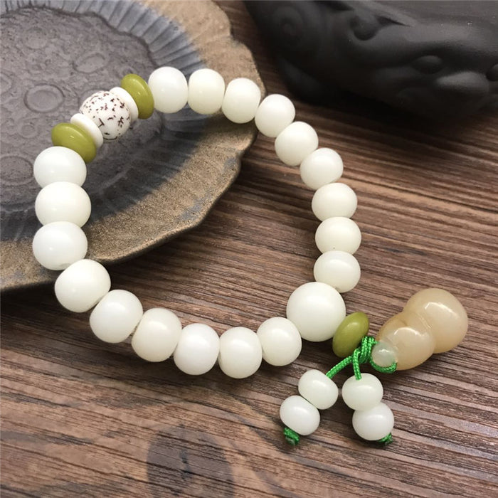 Wholesale Bracelets White Jade Bodhi Root Lotus Rosary Beads MOQ≥2 JDC-BT-ZRou001