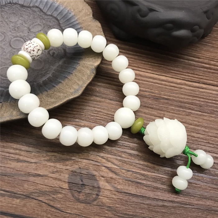 Braceletas al por mayor Jade Bodhi Root Lotus Rosary Beads Moq≥2 JDC-BT-Zrou001