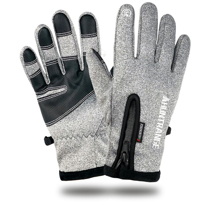 Wholesale Gloves Nylon Fleece Outdoor Sports Waterproof Touch Screen MOQ≥2 JDC-GS-QiF003