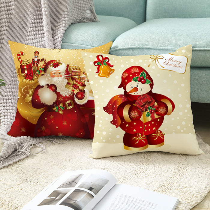 Wholesale Golden Cartoon Santa Pillowcase JDC-PW-Jinze017