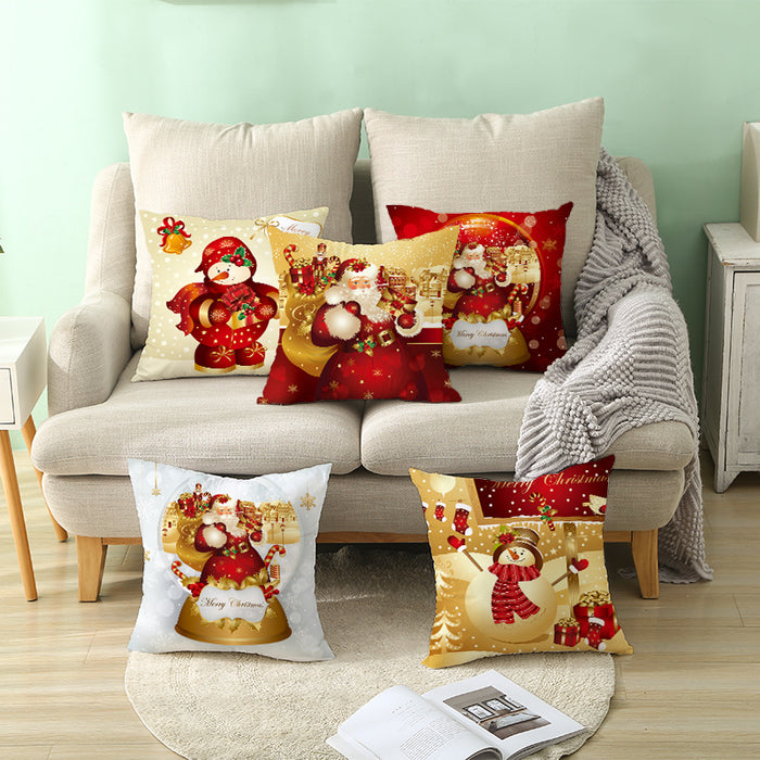 Wholesale Golden Cartoon Santa Pillowcase JDC-PW-Jinze017