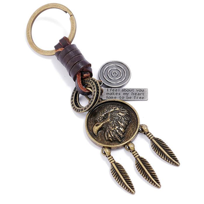 Jewelry WholesaleWholesale Simple Eagle Retro Locomotive Car Leather Keychain JDC-KC-ChiYu001 Keychains 驰誉 %variant_option1% %variant_option2% %variant_option3%  Factory Price JoyasDeChina Joyas De China