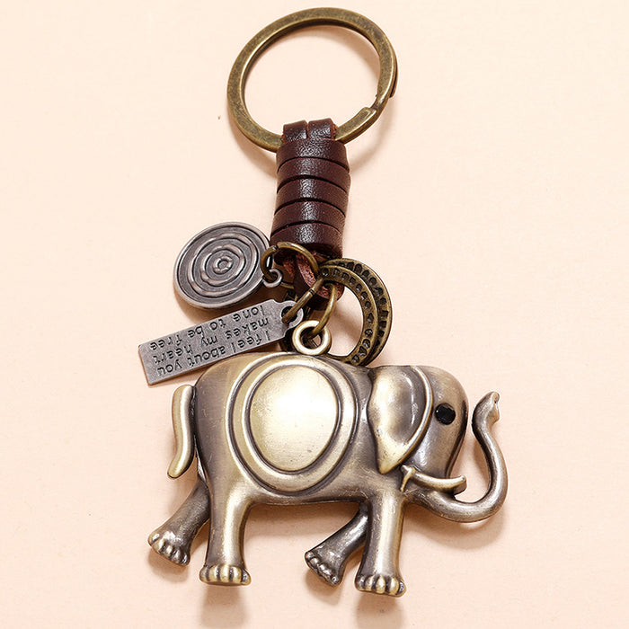 Keychains al por mayor para mochilas de mochila Cow Wowge Madurado de la aleación de la aleación del colgante de elefante JDC-KC-PK013