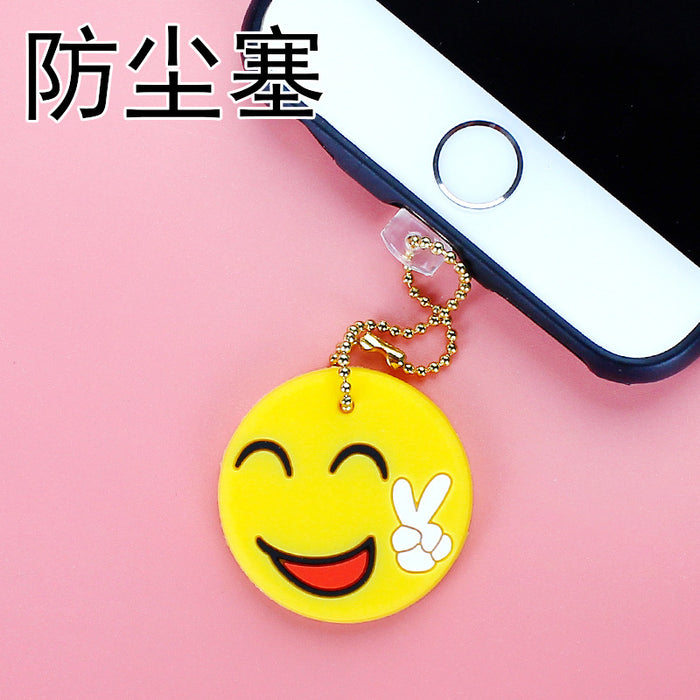 Wholesale Mobile Phone Dust Plug PVC Cute Cartoon Expression Charging Port MOQ≥3 JDC-PC-ZhongJ00015