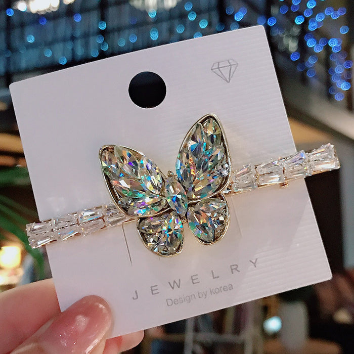 Wholesale Zircon Crystal Butterfly Hair Clip Hairpin JDC-HC-Donghui006