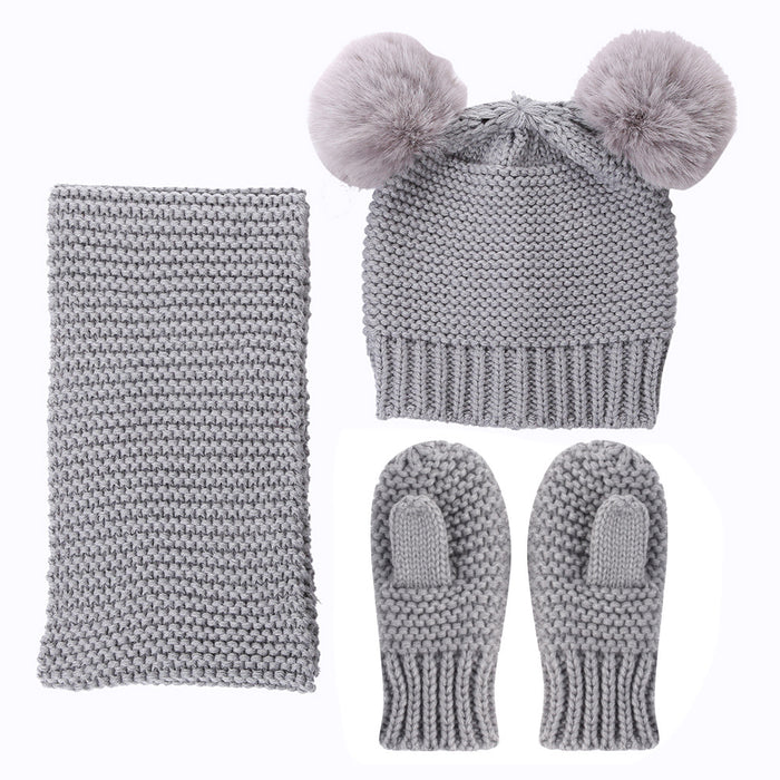 Wholesale Hat Nylon Warm Children Scarf Gloves 3 Piece Set MOQ≥2 JDC-FH-MY007