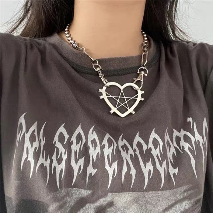 Wholesale Necklaces Alloy Heart Necklace JDC-NE-DLF003