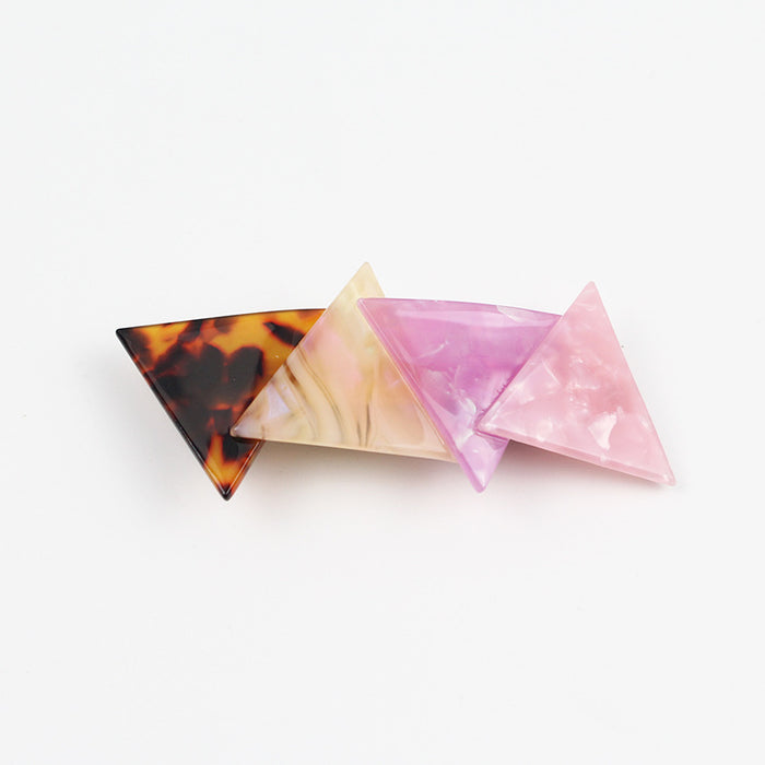Wholesale Hair Clips Acetate Sheets Geometric Triangles Color-blocking Marbles JDC-HC-jinhe014