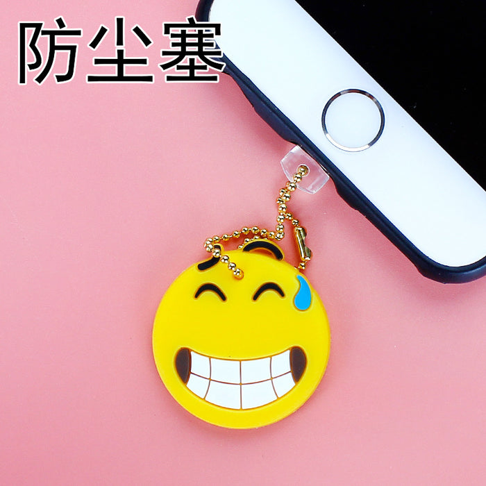 Wholesale Mobile Phone Dust Plug PVC Cute Cartoon Expression Charging Port MOQ≥3 JDC-PC-ZhongJ00015