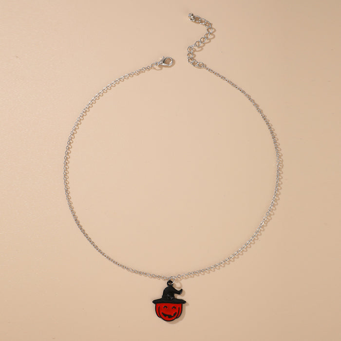 Wholesale Necklace Alloy Halloween Pumpkin Ghost Bat Butterfly Clavicle Chain JDC-NE-MOM002