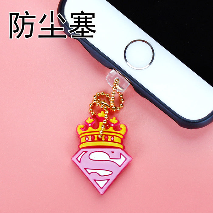 Wholesale Mobile Phone Dust Plug PVC Cute Crown Love Pendant MOQ≥3 JDC-PC-ZhongJ025