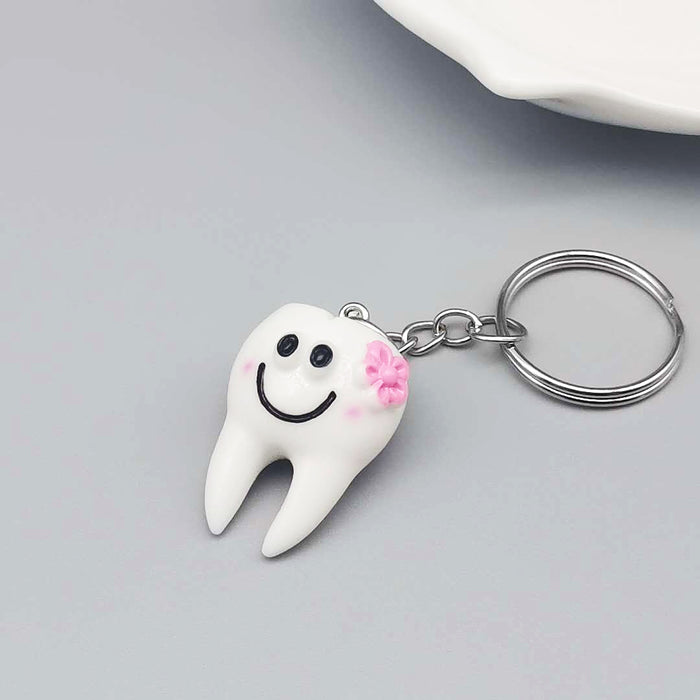 wholesale keychain pvc simulation smiley face teeth resin denture dentist JDC-KC-XiangY017