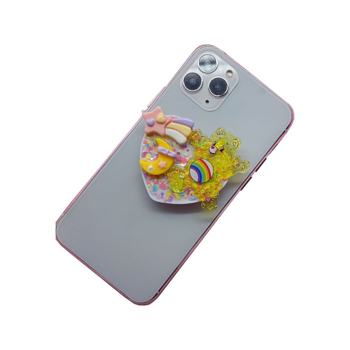 Wholesale Grips Mobile Phone Holder Plastic Cartoon Bear Heart Shaped Phone Holder Folding (M) MOQ≥2 JDC-PS-Weijiu007