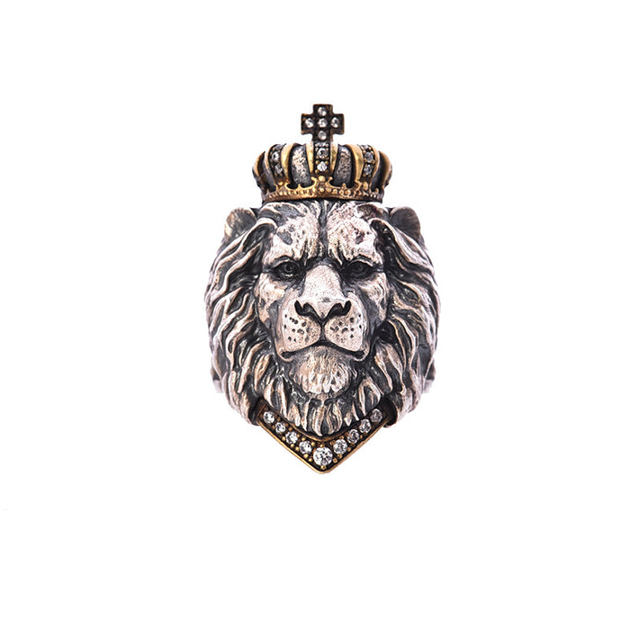 Wholesale Lion King Crown Alloy Men's Ring JDC-RS-YaoG004
