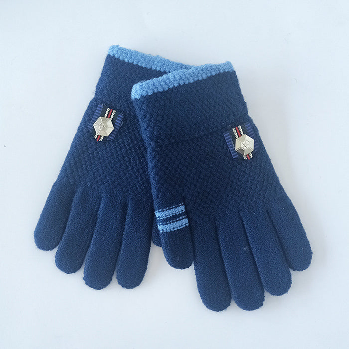 Wholesale Gloves Knitted Thickening Warm Kids Outdoor JDC-GS-HaiL002
