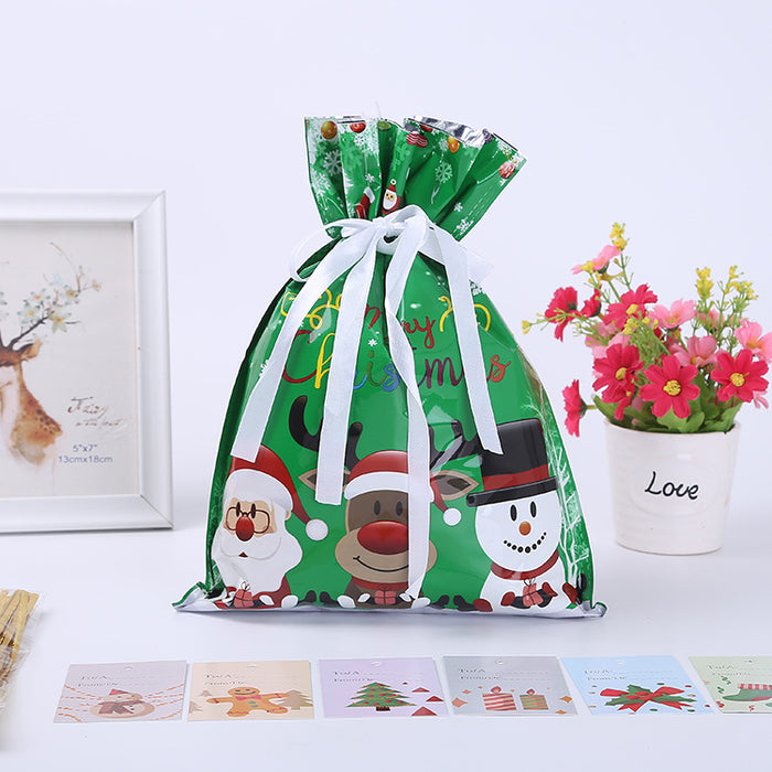 Wholesale Gift Bag Plastic Christmas Drawstring Mouth Candy Bag MOQ≥2 JDC-GB-Shenao006