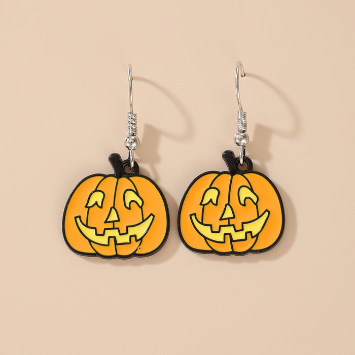 Wholesale Necklace Alloy Halloween Ghost Face Pumpkin Necklace Earrings Bracelet Jewelry Set JDC-NE-TANG001