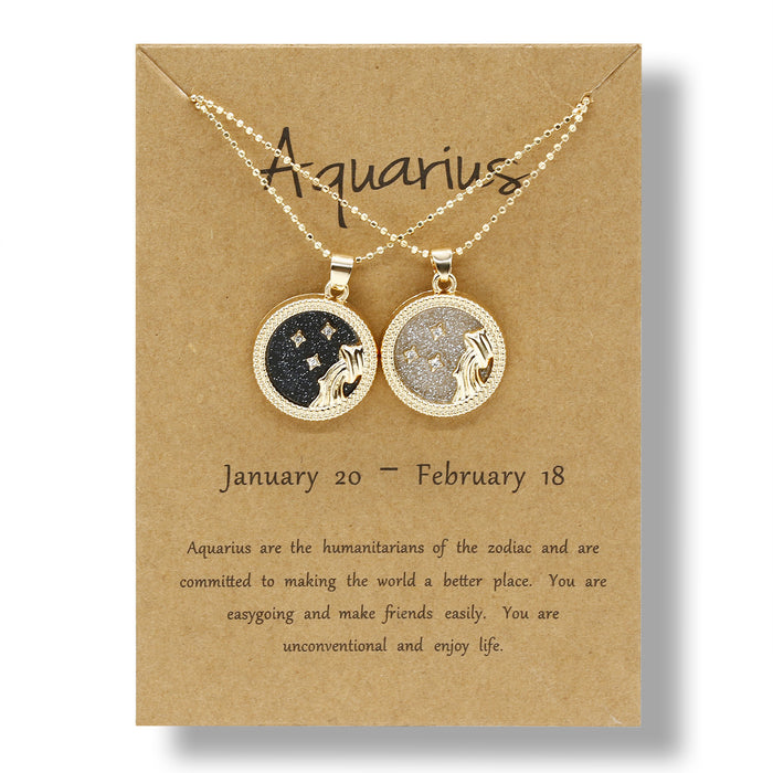 Wholesale Necklace Alloy Constellation Couple Gift JDC-NE-YinH035