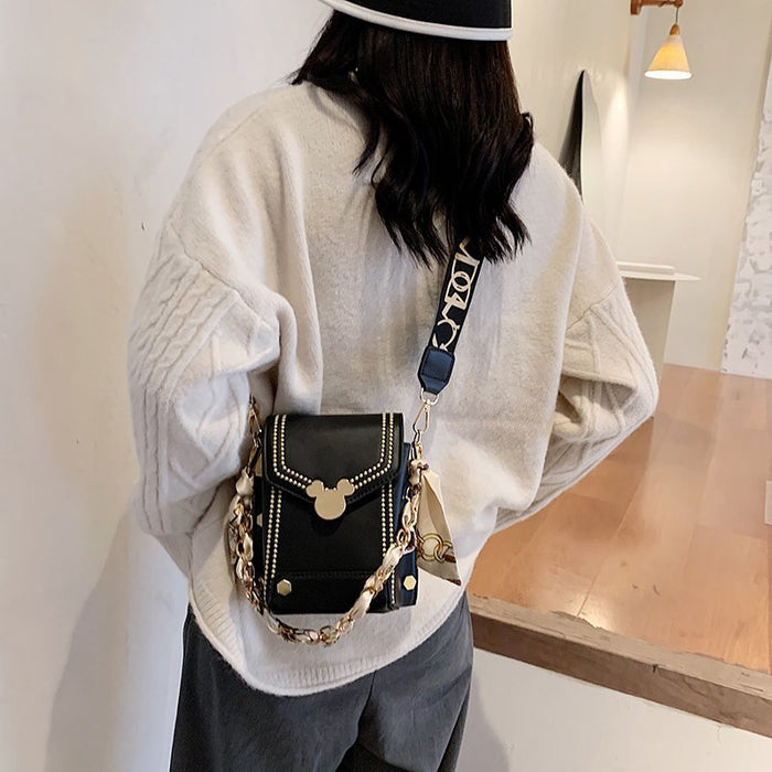 Wholesale stone pattern wide shoulder strap small square bag messenger small bag JDC-SD-Feiyi003