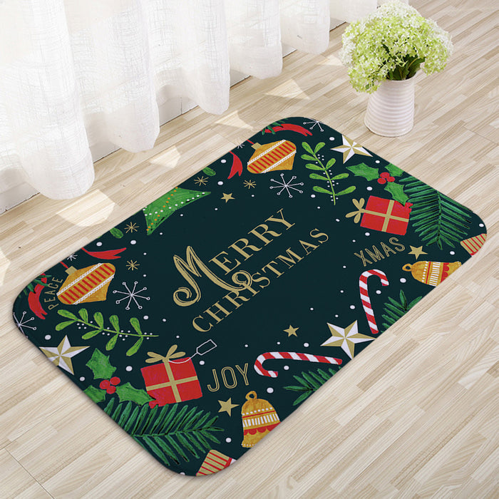 Wholesale Blanket Flannel Christmas Bathroom Anti-Slip Mat MOQ≥2 JDC-BK-Hehua001