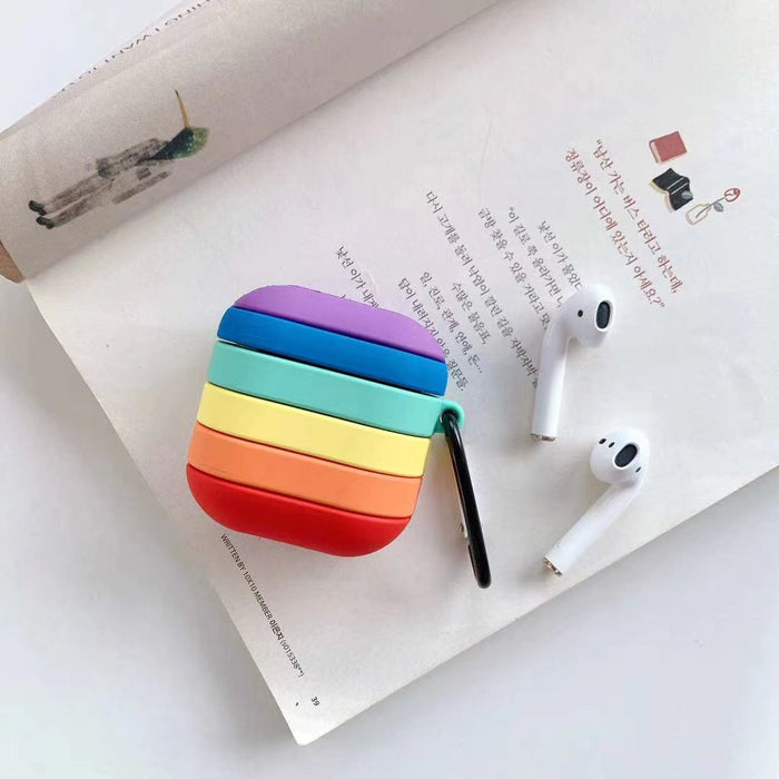 Wholesale Headphone Shell Silicone Simple Rainbow Protective Cover JDC-EPC-ChangPX016