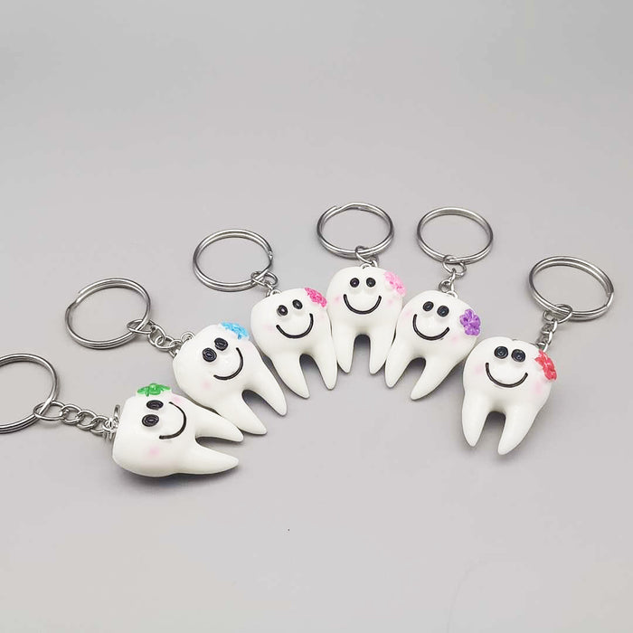 wholesale keychain pvc simulation smiley face teeth resin denture dentist JDC-KC-XiangY017