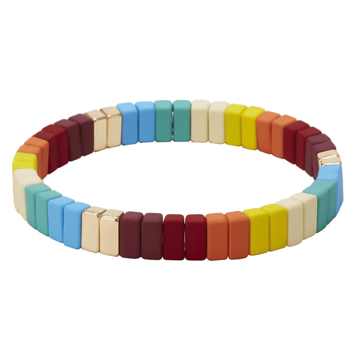 Wholesale Bracelet Alloy Paint Bungee Cord Beaded Color JDC-BT-Gm003