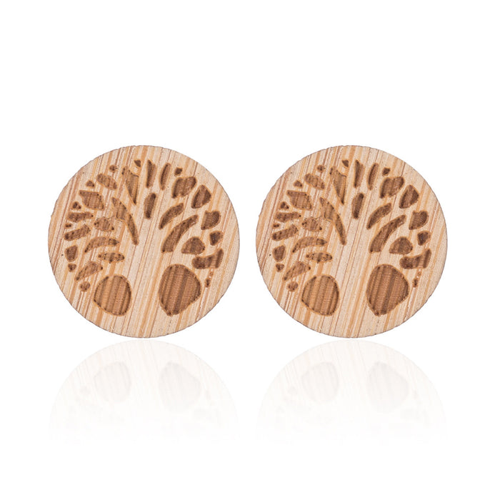 Wholesale Tree Of Life Wood Earrings JDC-ES-SS013
