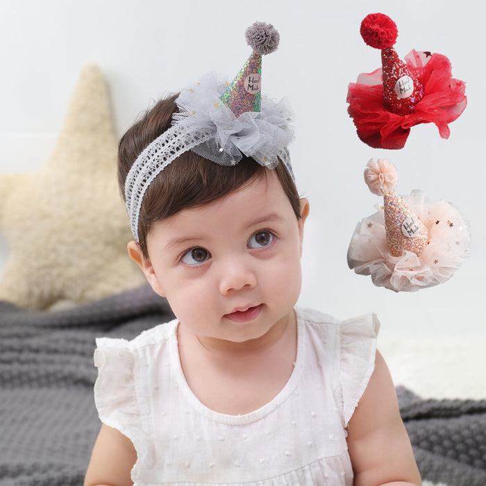 Jewelry WholesaleWholesale Baby Birthday Cap Hair Clip Sequins Star Yarn Headgear JDC-HD-CH004 Headband chicbaby %variant_option1% %variant_option2% %variant_option3%  Factory Price JoyasDeChina Joyas De China