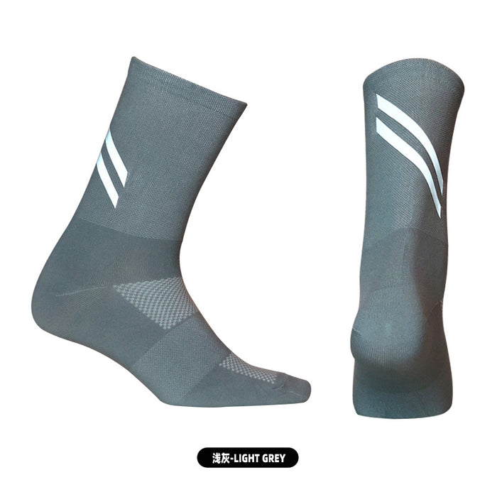 Calcetines al por mayor calcetines reflectantes altos calcetines ciclismo humedad deportiva mimación de medio tubo JDC-sk-Qit001