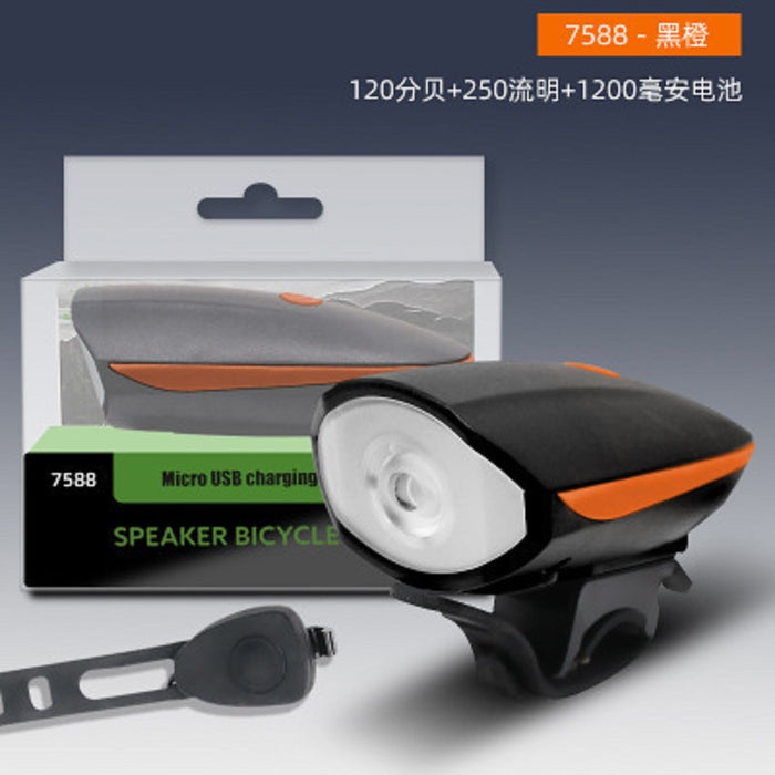 Wholesale USB Charging Horn Headlight Bicycle Warning Light MOQ≥2 JDC-FL-ShengW004